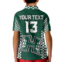 (Custom Text and Number) Hawaii Football Polo Shirt KID Kakau Warrior Be Stronger LT13 - Polynesian Pride