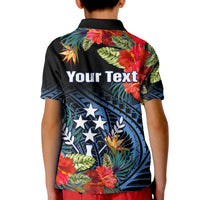 Custom Kosrae State Polo Shirt FSM Hibiscus Flowers Mix Polynesian LT14 - Polynesian Pride