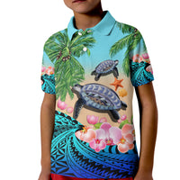 Custom Polynesian Turtle Coconut Tree and Orchids Polo Shirt LT14 - Polynesian Pride