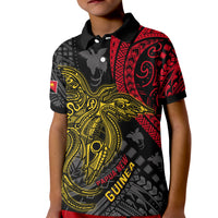 Papua New Guinea Polo Shirt KID Raggiana Birds Of Paradise Happy 47th Independence Day LT13 Kid Black - Polynesian Pride