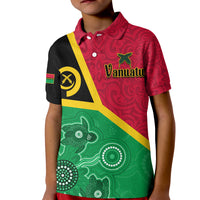 (Custom Personalised) Vanuatu Polo Shirt KID Aboriginal Turtle Mix Sand Drawing LT13 - Polynesian Pride