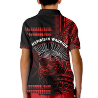 Hawaii Polo Shirt Kakau Warrior Helmet Gradient Red Polynesian LT14 - Polynesian Pride
