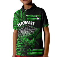 Hawaii Polo Shirt Kakau Warrior Helmet Gradient Green Polynesian LT14 - Polynesian Pride