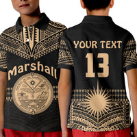 (Custom Text and Number) Marshall Islands Polo Shirt KID Best Tattoo Version Golden LT13 Unisex Golden - Polynesian Pride