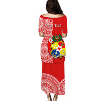 (Custom Personalised) Tonga Puletaha Dress Tongan Coat Of Arms Ngatu Pattern LT14 - Polynesian Pride