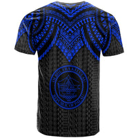 Palau Custom T Shirt Polynesian Armor Style Blue - Polynesian Pride