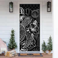 Palau Door Cover Turtle Hibiscus Black - Polynesian Pride