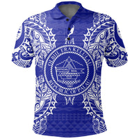 Palau Polo Shirt Palau Seal Map Polynesian Tattoo Blue Unisex Blue - Polynesian Pride
