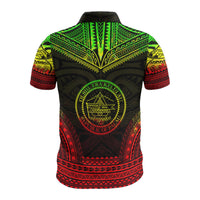Palau Custom Polo Shirt Palau Seal Polynesian Chief Tattoo Reggae Version - Polynesian Pride