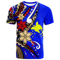 Papua New Guinea T Shirt Tribal Flower With Special Turtles Dark Blue Color Unisex Dark Blue - Polynesian Pride