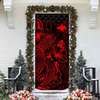 Papua New Guinea Door Cover Turtle Hibiscus Red - Polynesian Pride