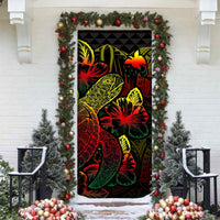 Papua New Guinea Door Cover Turtle Hibiscus Reggae - Polynesian Pride