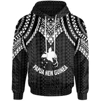 Papua New Guinea Hoodie Polynesian Armor Style Black Unisex Black - Polynesian Pride