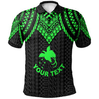 Papua New Guinea Custom Polo Shirt Polynesian Armor Style Green Unisex Green - Polynesian Pride