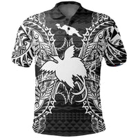 Papua New Guinea Polo Shirt Papua New Guinea Flag Map Polynesian Tattoo Black Unisex Black - Polynesian Pride