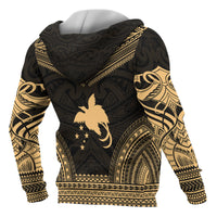 Papua New Guinea Polynesian Chief Custom Zip up Hoodie Gold Version - Polynesian Pride