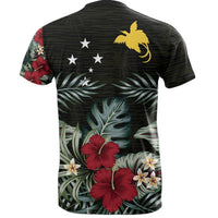 Papua New Guinea T Shirt Papua New Guinea Flag Hibiscus Palm Leaves - Polynesian Pride