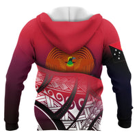 Papua New Guinea Coat of Arms Zip up Hoodie Polynesian Pattern - Polynesian Pride