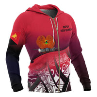 Papua New Guinea Coat of Arms Zip up Hoodie Polynesian Pattern - Polynesian Pride
