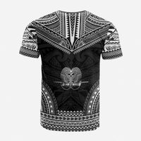 Papua New Guinea Custom T Shirt Papua New Guinea Coat Of Arms Polynesian Chief Tattoo Black Version Unisex Black - Polynesian Pride