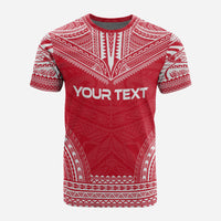 Papua New Guinea Custom T Shirt Papua New Guinea Coat Of Arms Polynesian Chief Tattoo Red Version - Polynesian Pride