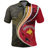 Papua New Guinea Polo T Shirt Papua New Guinea Flag Kanaloa Tatau Gen PNG K7 Unisex Red - Polynesian Pride