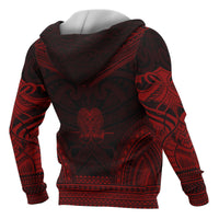 Papua New Guinea Polynesian Chief Custom Hoodie Red Version - Polynesian Pride