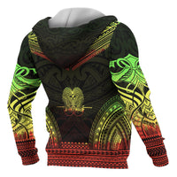 Papua New Guinea Polynesian Chief Custom Zip up Hoodie Reggae Version - Polynesian Pride