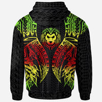 Papua New Guinea Hoodie Polynesian Lion Head Reggae Style - Polynesian Pride