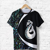 New Zealand Maori Shirt, Manaia Paua Shell T Shirt Unisex Black - Polynesian Pride