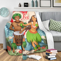 Hawaii Couple Valentines Premium Blanket - Even Style - AH - Polynesian Pride