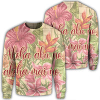 Hawaii Tropical Hibiscus Plumeria Sweatshirt - AH Unisex Black - Polynesian Pride