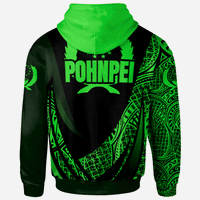Pohnpei State Hoodie Green Polynesian Patterns Sport Style - Polynesian Pride