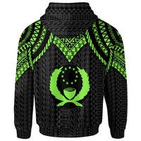 Pohnpei Custom Zip up Hoodie Polynesian Armor Style Green - Polynesian Pride