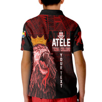 (Custom Personalize) Kolisi Tonga 'Atele Old Boys KID Polo Shirt Red Lions LT7 - Polynesian Pride