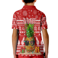 Hawaii Christmas Polo Shirt KID Mele Kalikimaka - Pineapple LT7 - Polynesian Pride