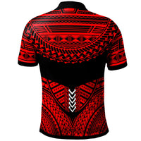 Cook Islands Custom Polo Shirt Tribal Pattern Cool Style Red Color - Polynesian Pride