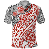 Traditional Polynesian Tribal Tattoo Retro Polo Shirt Red LT9 Red - Polynesian Pride