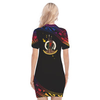 Vanuatu Proud To Be A Ni-Van - Polynesian Pattern Polo Dress - Torba Province LT7 - Polynesian Pride