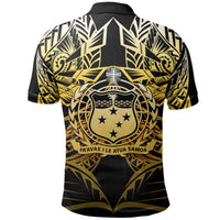 Samoa Polynesian Polo Shirt Eagle Tribal Pattern Yellow - Polynesian Pride