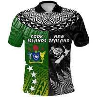 Cook Islands Pattern and New Zealand Kiwi Polo Shirt LT13 Unisex Black - Polynesian Pride