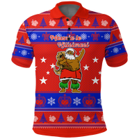 Samoa Christmas Maunia Le Kilisimasi Santa Polynesia Tatoo Polo Shirt LT2 RED - Polynesian Pride