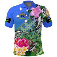 South Sea Islanders Kanakas Hibiscus Polynesia Polo Shirt LT2 BLUE - Polynesian Pride