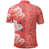 Hawaii Tropical Flower Polynesian Hawaiian Polo Shirt Curtis Style Orange - Polynesian Pride