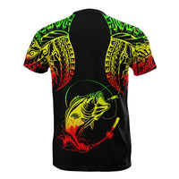 Polynesia T Shirt Reel Cool Dad Fishing Reggae Color - Polynesian Pride