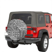 Polynesian Hawaiian Style Tribal Tattoo White Hawaii Spare Tire Cover - Polynesian Pride