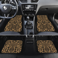 Polynesian Kakau Turtle Blue Hawaii Car Floor Mats Gold One Size - Polynesian Pride