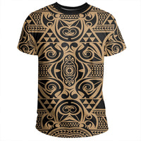 Polynesian Kakau Turtle Gold T Shirt - Polynesian Pride