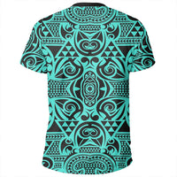 Polynesian Kakau Turtle Turquoise T Shirt - Polynesian Pride