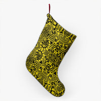 Polynesian Kakau Turtle Yellow Christmas Stocking 26 X 42 cm Yellow Christmas Stocking - Polynesian Pride